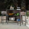 Christopher Knight Home Milos Indoor/Outdoor Acacia Wood 3 Piece Bar Set