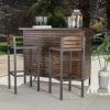 Christopher Knight Home Milos Indoor/Outdoor Acacia Wood 3 Piece Bar Set