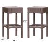 Christopher Knight Home Milton Outdoor Wicker Backless Bar Stools, 2-Pcs Set, Dark Brown