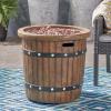 Christopher Knight Home Muriel Outdoor 25″ Light-Weight Concrete Round Fire Pit 40K BTU, Dark Brown