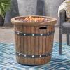 Christopher Knight Home Muriel Outdoor 25″ Light-Weight Concrete Round Fire Pit 40K BTU, Dark Brown