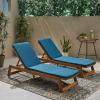 Christopher Knight Home Nadine Outdoor Water Resistant Fabric Chaise Lounge Cushions (Set of 2), 78.75″ L x 23.75″ W x 1.50″ H, Blue
