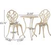Christopher Knight Home Nassau Outdoor Vintage Style Cast Aluminum Bistro Set with Tulips, 3-Pcs, Sand