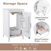 Christopher Knight Home Natty 20.3″ Bathroom Vanity with Ceramic Sink, Acacia Wood Frame, Removable Internal Functional Drawer, Storage Cabinet with Door Organizer, Soft-Closing Door, White(White)