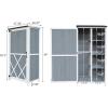 Christopher Knight Home Neapo 54″ Patio Storage Shed, Wood Tool Shed, 5 Storage Zones Garden Tool Organization, Two-Tone Storage Sheds, Hinged Door Storing Tools Cushions Seational Items, Gray+White
