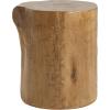 Christopher Knight Home Nelda Patio Lightweight Concrete Coffee Table, Indoor and Outdoor Table for Garden/Backyard/Poolside/Balcony, MGO Wood Stump Outdoor Side Table with No Assembly, Light Brown(Light Brown)