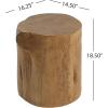 Christopher Knight Home Nelda Patio Lightweight Concrete Coffee Table, Indoor and Outdoor Table for Garden/Backyard/Poolside/Balcony, MGO Wood Stump Outdoor Side Table with No Assembly, Light Brown(Light Brown)