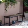Christopher Knight Home Noel Outdoor Industrial Acacia Wood and Iron Bench, Gray, Grey Finish/Black Metal
