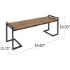 Christopher Knight Home Noel Outdoor Industrial Acacia Wood and Iron Bench, Teak Finish/Black Metal