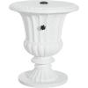Christopher Knight Home Ogla 23.4” MGO Outdoor Patio Side Table Umbrella Base, Heavy Duty Patio Umbrella Stand Outdoor Base with Hand-Turn Tightening Knob, Small Patio Coffee Table, White Marble