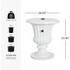 Christopher Knight Home Ogla 23.4” MGO Outdoor Patio Side Table Umbrella Base, Heavy Duty Patio Umbrella Stand Outdoor Base with Hand-Turn Tightening Knob, Small Patio Coffee Table, White Marble