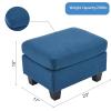 Christopher Knight Home Ottoman Foot Stool,Rectangular Fabric Upholstered Ottoman,Modern Side Table for Living Room Bedroom, Birch Wood Legs,Navy Blue(Navy Blue)