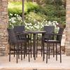 Christopher Knight Home Patina Outdoor Wicker 32.5″ Round Bar Table Set, 5-Pcs Set, Multibrown