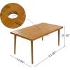 Christopher Knight Home Patio Rectangular Acacia Wood Dining Table with Umbrella Hole, Sturdy for Outdoor Dining, BBQ, Garden, Pair with Dining Chair/Bench, Teak Finish
