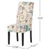 Christopher Knight Home Pertica Fabric Dining Chairs, 2-Pcs Set, Polyester White And Blue Floral(Modern)