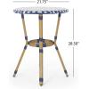 Christopher Knight Home Picardy Bistro Set, Navy Blue + White + Bamboo