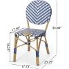 Christopher Knight Home Picardy Bistro Set, Navy Blue + White + Bamboo
