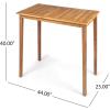 Christopher Knight Home Polaris Outdoor Acacia Wood and Wicker 5 Piece Rectangular Bar Set, 15 “W x 22 “D x 41.75 “H, Teak + Brown