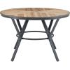 Christopher Knight Home Quillson 46.85″ Round Dining Table, Birch Wood Finish Kitchen Table, Splayed Metal Legs, Dining Table for 4, Industrial Table for Dining Room Kitchen Home, Natural+Black
