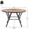 Christopher Knight Home Quillson 46.85″ Round Dining Table, Birch Wood Finish Kitchen Table, Splayed Metal Legs, Dining Table for 4, Industrial Table for Dining Room Kitchen Home, Natural+Black