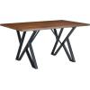 Christopher Knight Home Quillson 59.04″ Rectangular Dining Table, Walnut Finish Kitchen Table, Open X Metal Legs, Dining Table for 4, Industrial Table for Dining Room Kitchen Home, Walnut+Black