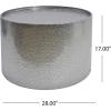 Christopher Knight Home Rache Modern Round Coffee Table with Hammered Iron, Silver, 26. 00” L x 26. 00” W x 17. 25” H(Coffee Table)