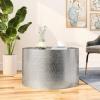 Christopher Knight Home Rache Modern Round Coffee Table with Hammered Iron, Silver, 26. 00” L x 26. 00” W x 17. 25” H(Coffee Table)