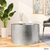 Christopher Knight Home Rache Modern Round Coffee Table with Hammered Iron, Silver, 26. 00” L x 26. 00” W x 17. 25” H(Coffee Table)