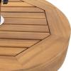 Christopher Knight Home Ralph Outdoor 40lb Circular Umbrella Base – Acacia Wood and Stainless Steel – Teak