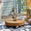 Christopher Knight Home Ralph Outdoor 40lb Circular Umbrella Base – Acacia Wood and Stainless Steel – Teak