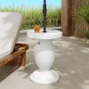 Christopher Knight Home Renata MGO Patio Umbrella Base, Outdoor Side Table, Patio Umbrella Stand Outdoor Base with Hand-Turn Tightening Knob, Small Coffee Table, No Need Assembly, Terrazzo White