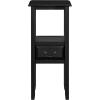 Christopher Knight Home Rivera 30.25″ Wood Accent Table with Drawer, 2-Tier Storage End Table, Tall Night Stand for Bedroom, Home Decor for Living Room Balcony Study, Small Spaces, Black