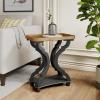 Christopher Knight Home Ronie French Country Wooden End Table with Bottom Shelf, Rectangular Living Room Side Table, Vintage Coffee Table with Hourglass Design, Natural+Black