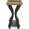 Christopher Knight Home Ronie French Country Wooden End Table with Bottom Shelf, Rectangular Living Room Side Table, Vintage Coffee Table with Hourglass Design, Natural+Black