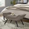 Christopher Knight Home Rosalynn Tufted Fabric Ottoman / Bench, Granite([‘Grey’])