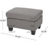 Christopher Knight Home Rosella Fabric Ottoman, Ash Grey(Ash Grey)