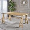 Christopher Knight Home Sabine Farmhouse Wood Dining Table, Natural Oak Finish