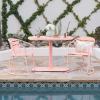 Christopher Knight Home Santa Monica Outdoor Iron Bistro Set, Matte Coral