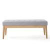 Christopher Knight Home Saxon Fabric Bench, Light Grey, 15.75” D x 43.50” W x 17.00” H