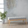 Christopher Knight Home Saxon Fabric Bench, Light Grey, 15.75” D x 43.50” W x 17.00” H