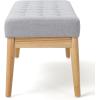 Christopher Knight Home Saxon Fabric Bench, Light Grey, 15.75” D x 43.50” W x 17.00” H