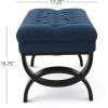 Christopher Knight Home Scarlett Fabric Ottoman Bench, Dark Blue 17.25”D x 41.00”W x 16.75”H