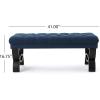 Christopher Knight Home Scarlett Fabric Ottoman Bench, Dark Blue 17.25”D x 41.00”W x 16.75”H