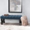 Christopher Knight Home Scarlett Fabric Ottoman Bench, Dark Blue 17.25”D x 41.00”W x 16.75”H