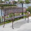 Christopher Knight Home Sebastian Outdoor Antique Cast Aluminum Sector Bench, Shiny Copper