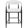 Christopher Knight Home Set of 2 Boucle Fabric Upholstered Counter Height Bar Stools,Modern Kitchen Island Armchair, Footrest,Metal Frame Dining Room Accent Chair, Soft Padded Seat,Beige+Black+Gold