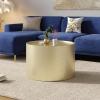 Christopher Knight Home Solis 26″ Iron Accent Table, Round Coffee Table, Hammered Surface Design, Space Saving, Metal Frame Side Tables for Living Room Home, No Assembly Needed, 110lbs Gold