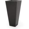 Christopher Knight Home Spike Outdoor Modern Medium Cast Stone Planter, White(Black)