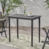 Christopher Knight Home Teresa Outdoor Minimalist Acacia Wood Rectangle Bar Table Dark Gray