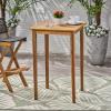 Christopher Knight Home Teresa Outdoor Minimalist Acacia Wood Square Bar Table Teak Finish